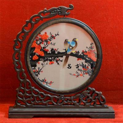 蘇繡精品臺屏 梅蘭竹菊雙面繡的藝術與收藏價值